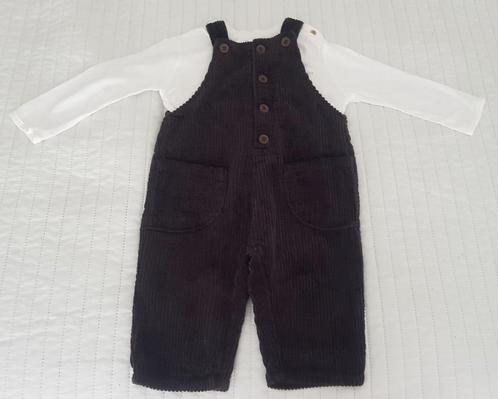 Zara baby setje tuinbroek bruin longsleeve wit maat 74 broek, Kinderen en Baby's, Babykleding | Maat 74, Zo goed als nieuw, Jongetje