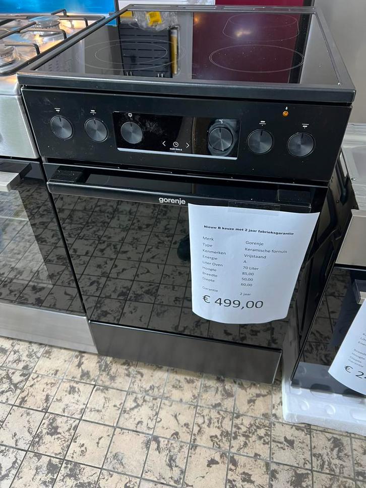 Gorenje keramische fornuis 50 cm nieuw, Witgoed en Apparatuur, Fornuizen, Nieuw, Vrijstaand, Keramisch, 4 kookzones, Minder dan 85 cm