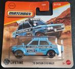 Matchbox 70 Datsun 510 rally in blauw, Ophalen of Verzenden, Nieuw, Auto