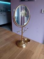 Vintage messing scheer/make up spiegel, Minder dan 50 cm, Gebruikt, Rond, Ophalen of Verzenden