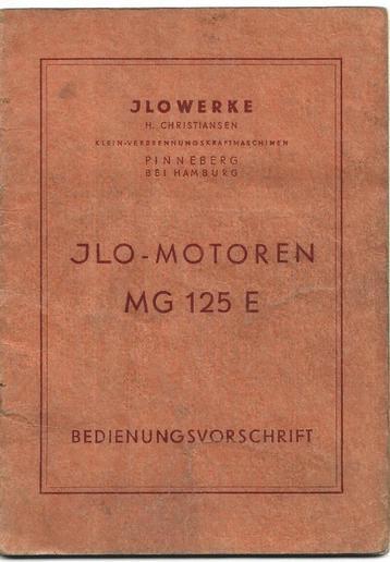 JLO MG125 Bedienungsvorschrift handleiding (3370z) beschikbaar voor biedingen