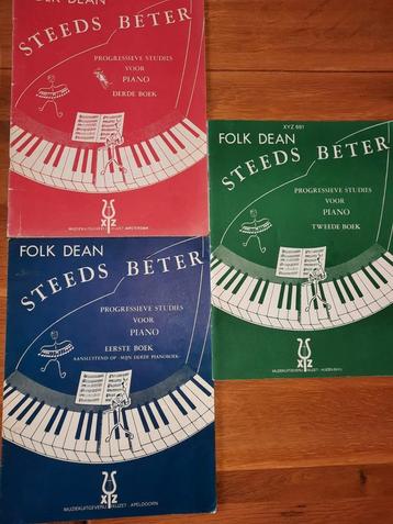 lesboeken piano Folk Dean--Steeds beter 1 + 2 + 3-- beschikbaar voor biedingen