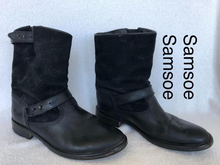 Samsoe Samsoe Halfhoge Laarsjes  {mt: 37} 3540-La, Kleding | Dames, Schoenen, Zo goed als nieuw, Zwart, Ophalen of Verzenden