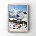 1x Zermatt Skiing, 1968 | Slim Aarons | minder bekende foto, Ophalen of Verzenden, Zo goed als nieuw, Schilderij, Minder dan 50 cm