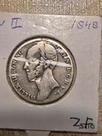 Zilveren 1 Gulden Willem II 1848, 1 gulden, Zilver, Ophalen of Verzenden, Losse munt