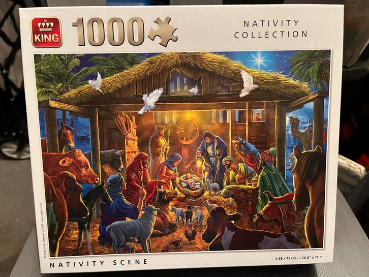 King Puzzel - kerststal 1000 stukjes - Nieuw!, Hobby en Vrije tijd, Denksport en Puzzels, Nieuw, Legpuzzel, 500 t/m 1500 stukjes