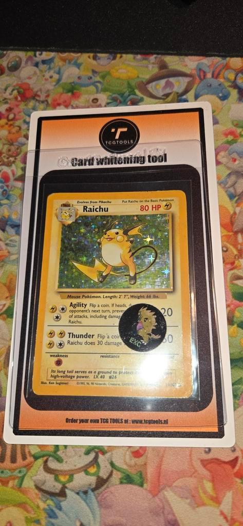 Raichu Holo - Base Set - Light Played, Hobby en Vrije tijd, Verzamelkaartspellen | Pokémon, Ophalen of Verzenden