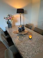 Moderne Rechthoekige Eettafel met graniet en met Wieltjes, Ophalen, Gebruikt, Overige materialen, 200 cm of meer