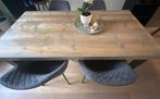 Stevige houten tafel met metalen poten industrieel modern, Huis en Inrichting, Tafels | Eettafels, Ophalen, Gebruikt, 50 tot 100 cm