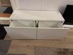 Witte IKEA Besta kast/bankje met lades, Ophalen, Kunststof, Gebruikt, 100 tot 150 cm