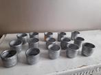 Kleine aardewerk potjes zilver 15 x, Ophalen, Nieuw