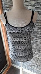 Zwart witte top met dubbele bandjes mt M, Maat 38/40 (M), Zwart, Ophalen of Verzenden, Zo goed als nieuw