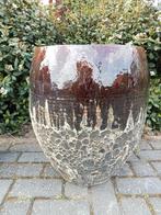 Geglazuurde pot antique 2tone vulcano., Ophalen, Minder dan 60 cm, Rond, Nieuw