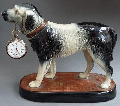 Om 1900 Zakhorloge Houder Porte Montre Hond Beeld Sculptuur, Antiek en Kunst, Antiek | Gereedschap en Instrumenten, Ophalen of Verzenden
