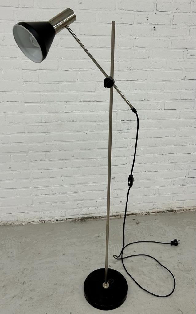 Vintage hengellamp, vloerlamp, Huis en Inrichting, Lampen | Vloerlampen, Gebruikt, 150 tot 200 cm, Metaal, Ophalen