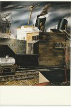 HAVENBEELD 1935 WIM BOSMA 1902 1985 STOOMSCHIP KETELWAGON, Verzamelen, Ophalen of Verzenden, Zo goed als nieuw, Trein, Kaart of Prent
