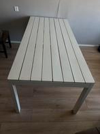 Witte houten eettafel 6-8 personen, Ophalen, Gebruikt, 50 tot 100 cm, Vijf personen of meer