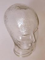 VINTAGE GLAZEN ETALAGEHOOFD | TRANSPARANT (2 STUKS), Ophalen of Verzenden