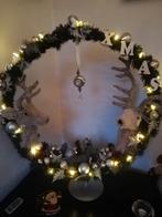 Kerstkrans met herten en verlichting. 75cm., Ophalen