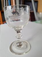 Oud Borrelglaasje met Gravure, Ophalen of Verzenden