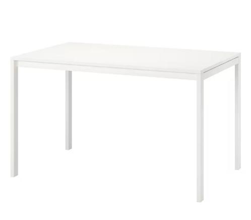 Witte Eettafel – 125 x 75 cm, Huis en Inrichting, Tafels | Eettafels, Zo goed als nieuw, 50 tot 100 cm, 100 tot 150 cm, Vijf personen of meer