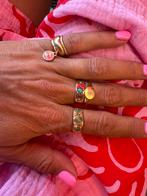Bobbie vintage bandring aventurijn goud 14K, Ophalen of Verzenden, Zo goed als nieuw, 17 tot 18, Dame