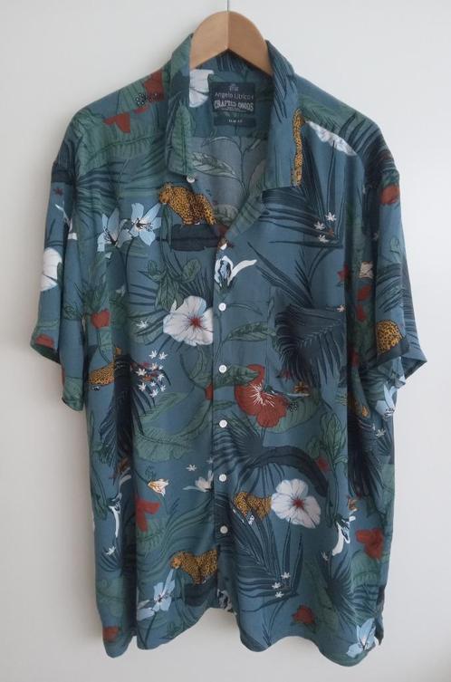 Angelo Litrico oerwoud print overhemd, maat 3 XL slimfit, Kleding | Heren, Overhemden, Zo goed als nieuw, Halswijdte 43/44 (XL)
