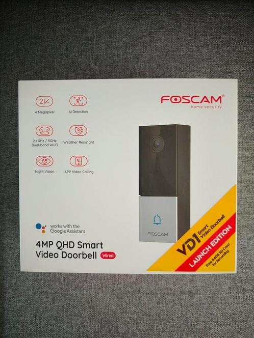 Foscam 4MP QHD Smart Video Doorbell wired + VC1 Wi-Fi Chime, Audio, Tv en Foto, Videobewaking, Nieuw, Ophalen of Verzenden