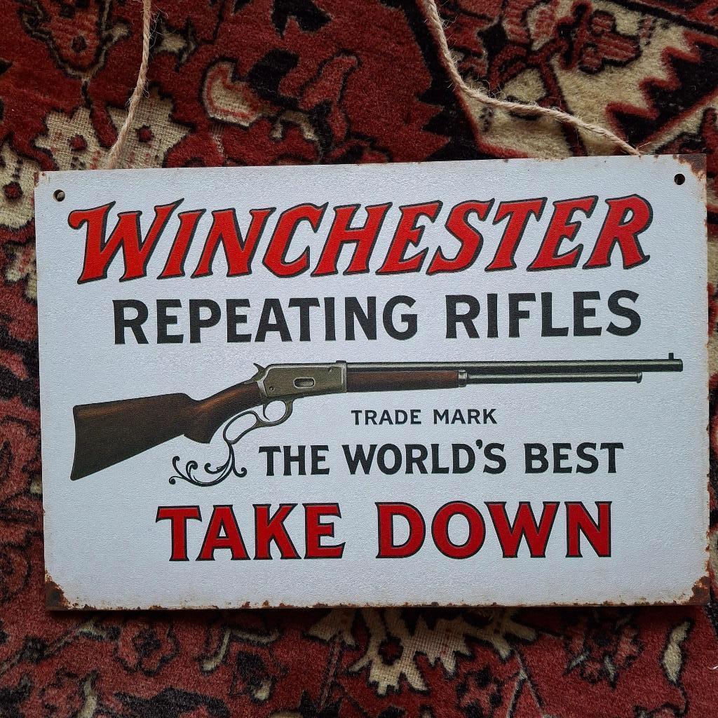 Winchester Rifles Houten plaat, Ophalen of Verzenden, Nieuw, Reclamebord