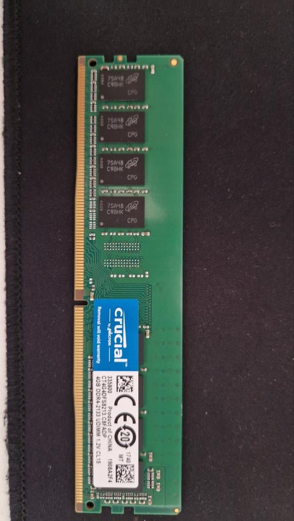 Crucial 4GB DDR4-2133 Geheugenmodule, Computers en Software, RAM geheugen, Ophalen of Verzenden