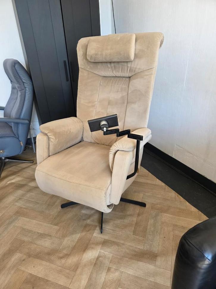 Luxe Sta-op Relaxstoel Stockholm XL - Zo Goed Als Nieuw!, Huis en Inrichting, Fauteuils, Zo goed als nieuw, Metaal, Stof, 50 tot 75 cm