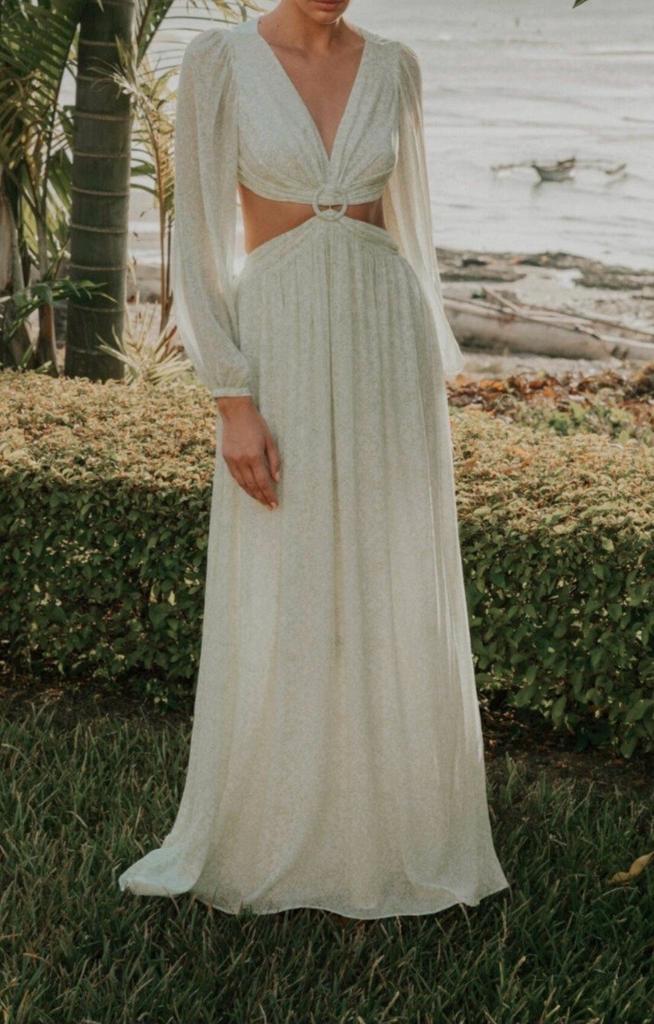 By Malina Sia cut out dress Maat S, Kleding | Dames, Jurken, Zo goed als nieuw, Maat 36 (S), Groen, Boven de knie, Ophalen of Verzenden