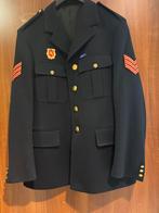 Origineel Brandweer Uniform Jas met Emblemen en Rangstrepen, Ophalen of Verzenden, Overige soorten, Nederland, Lintje, Medaille of Wings