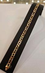14 karaats fantasie gouden bicolor schakel armband 20cm, Ophalen of Verzenden, Zo goed als nieuw, Goud, Goud