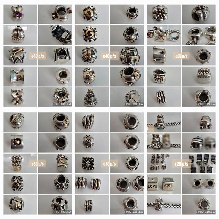 Prachtige bicolor Pandora bedels zilver met goud (€20-€40), Sieraden, Tassen en Uiterlijk, Bedels, Zo goed als nieuw, Pandora