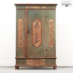 Antieke beschilderde landelijke brocante bruidskast uit 1834, Antiek en Kunst, Ophalen