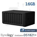 NAS Synology DS1821+ 16GB nieuwstaat met doos!, Info@synology.com, Synology, Ophalen of Verzenden, Zo goed als nieuw