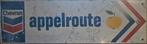 Chevron Appelroute bord van blik, geen Emaille, Ophalen of Verzenden, Gebruikt, Reclamebord