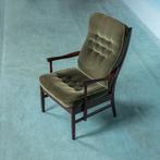 Vintage Deens design fauteuil 60s velvet Farstrup 60s lounge, Ophalen of Verzenden