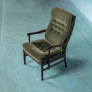 Vintage Deens design fauteuil 60s velvet Farstrup 60s lounge beschikbaar voor biedingen