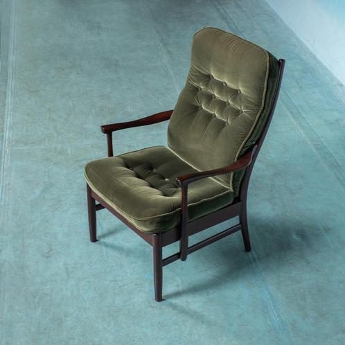 Vintage Deens design fauteuil 60s velvet Farstrup 60s lounge, Huis en Inrichting, Fauteuils, Ophalen of Verzenden