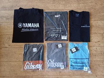 T-shirts en accessoires van Gibson, Fender, Yamaha, etc. beschikbaar voor biedingen