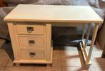 Massief Grenen Bureau Wit - 110x60x75cm, Ophalen, Gebruikt
