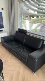 Prachtige Zwart leren Leolux zitbank, 2,5 zits, Huis en Inrichting, Ophalen, Zo goed als nieuw, 200 tot 250 cm, Leer
