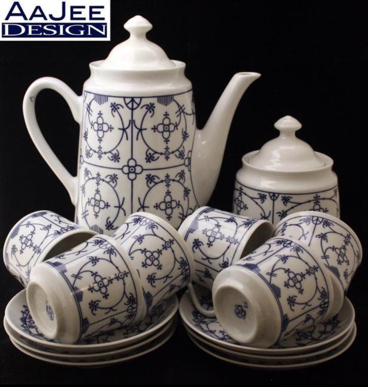 Blau Saks - Koffieservies - Zajecar - Fena Porselein, Huis en Inrichting, Keuken | Servies, Gebruikt, Compleet servies, Overige stijlen