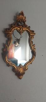 Antieke barok vintage vergulde spiegel, Ophalen of Verzenden, Ovaal, Minder dan 50 cm