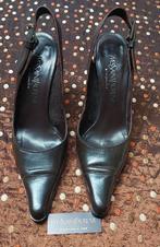 YSL 'Yves Saint Laurent' Lederen hoge hakken Maat 37.5 ZGAN, Bruin, Ophalen of Verzenden, Zo goed als nieuw, Schoenen met hoge hakken