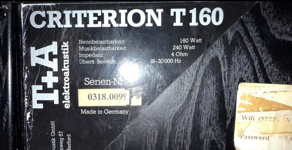 Te koop T+ A. T160, Audio, Tv en Foto, Luidsprekers, Gebruikt, Front, Rear of Stereo speakers, 120 watt of meer, Overige merken