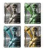 NL Crypto Stamp 2025 – Hermes – Zwart - Groen - Blauw - Geel, Postzegels en Munten, Ophalen of Verzenden, Na 1940, Postfris