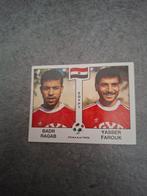 Panini sticker WK 90 Italia. Spelers Ragab/Farouk Egypte., Verzenden, Zo goed als nieuw, Sticker